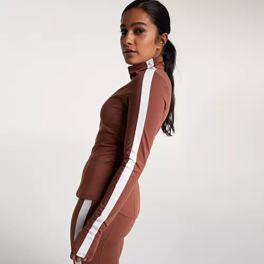 NWT CALIA Cold Dash Cold Weather Brown Running Turtleneck Top - Picture 3 of 6